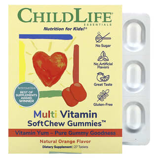 Multivitamínico SoftChew gomitas, Natural Naranja, 27 tabs