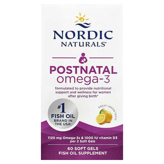 Postnatal Omega-3, Lemon, 60 softgels