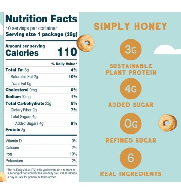 Snacks de Cereal, Simply Honey y Real Caco. 20 pack