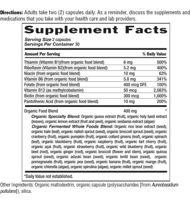 Complejo de Vitamina B, fermentada, Superfoods. 60 V-caps.