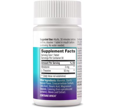 Relaxing Sleep 3 mg Melatonina rápida disolución Manzana. 30 tabs