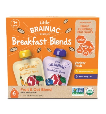 Mezcla de Fruta y Avena Brain Nutrition, variety pack. 12 pack