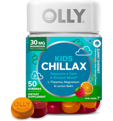 OLLY, Kids Chillax, soporte para Estado de Ánimo sabor sorbete. 50 y 70 gomitas
