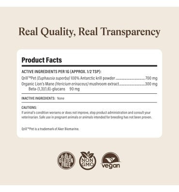 "Pets Cognition"; Hongo Lion`s Mane Orgánico. 120 gr.