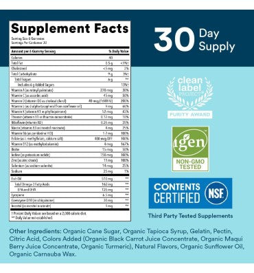 Multivitamínico y Omegas para Hombre. 180 gomitas.