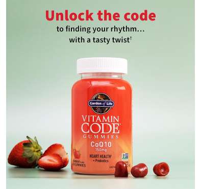Garden of Life CoQ10, soporte sistema Cardiaco y Bienestar Celular. 90 gomitas