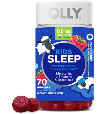 OLLY, Kids Sleep, soporte para descanso nocturno sabor Raspberry. 50, 70 y 90 gomitas