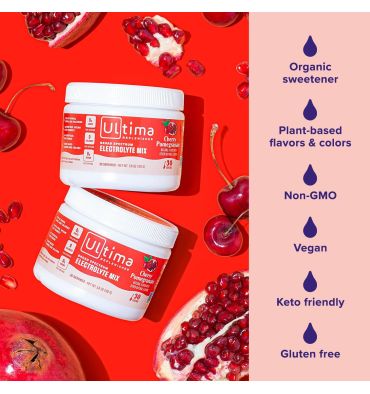 Ultima Replenisher, Mezcla de Electrolitos sin azúcar, sin calorías, sabor Granada. 2 opc