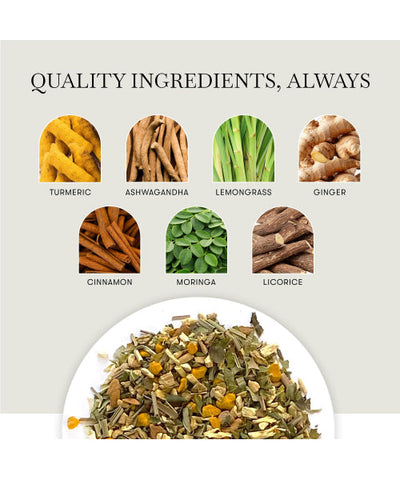 Luxmi, Té de Ashwagandha con Cúrcuma y Hierbas Orgánicas, 50 tazas. 100gr.