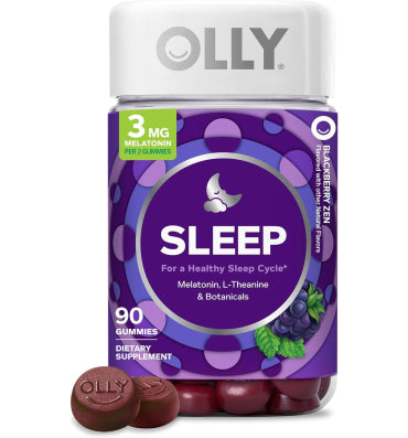 OLLY, Sleep, soporte descanso nocturno sabor Mora. 50, 70 y 90 gomitas