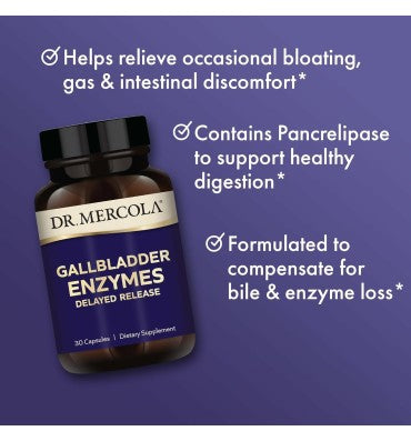Dr. Mercola, Enzymas para Vecícula Bilear y Soporte Salud Digestiva. 2 opc