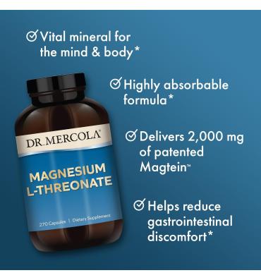 L Treonato de Magnesio, 2,000 mg. 90 caps