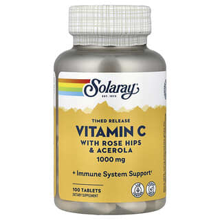 Solaray, Vitamina C con Rose Hip y Acerola (1000 mg). 100 tabs