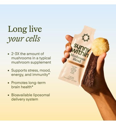 Sunny Within, Functional Mushroom 800mg of Five Mushrooms. 30 pack