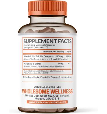 Wholesome, Vitamina C, liposomal, 1500 mg. 200 tabs.