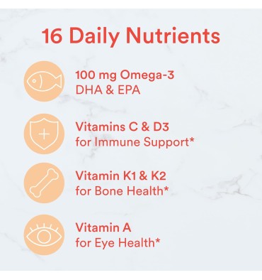 Multivitamínico y Omegas para Niños, sabor Cereza Berries. 120 gomitas.
