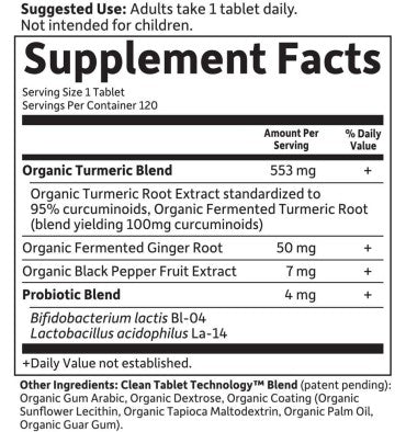 Garden of Life Organics, Cúrcuma Extra Fuerte, soporte para Inflamación. 120 Vtabs