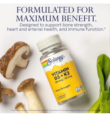 Vitamina D3 125 mcg (5000 IU) + K2 50 mcg. 2 opc.