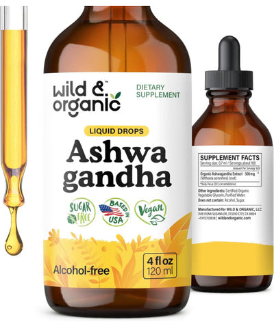 Wild & Organic, Extracto de Raíz de Ashwagandha. 60 y 120 ml
