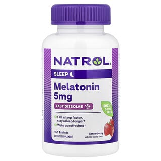 Melatonina, Fast Dissolve, Fresa, 5 mg, 150 tabletas