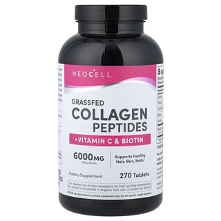 Grassfed Collagen Peptides + Vitamina C & Biotin, 270 tabs