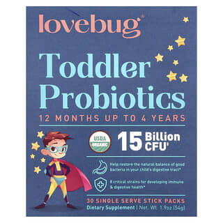 Para Niños Pequeños Probióticos, 12 Months Up To 4 Years, 15 Billion CFU 30 Sobres Individuales, 0.06 oz (1.8 g) cada uno