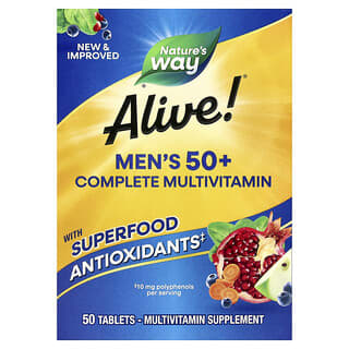Multivitamínico para Hombre 50+, completo, Alive!. 50 tabs.