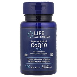 Super Ubiquinol CoQ10 con Enhanced Mitochondrial Support, 50 mg, 100 softgels