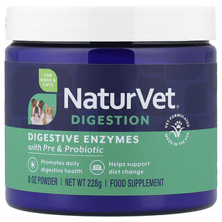 Digestión, Digestivo Enzymes With Pre & Probiótico, para Perros y Gatos, 8 oz (228 g)