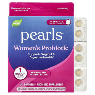 Pearls, Mujer Probióticos, 1 Billion CFU, 30 softgels