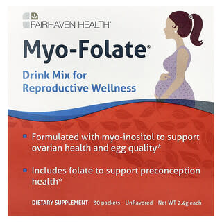 Myo-Folato, Drink Mix for Reproductive Wellness, Unflavored, 30 Packets, 2.4 g Each