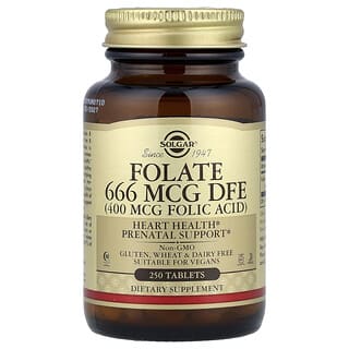 Folato, 666 mcg DFE, 250 tabs