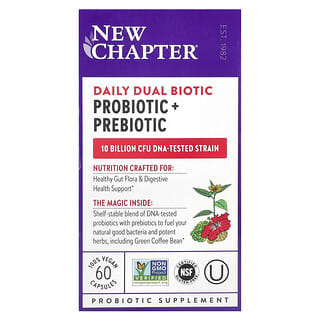 Daily Dual Biotic, Probiótico y Prebiótico 60 Cápsulas Veganas