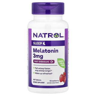 Melatonina, Fast Dissolve, Fresa, 3 mg, 90 tabletas