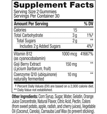Energía Diaria, Extra Concentrada. 60 gomitas