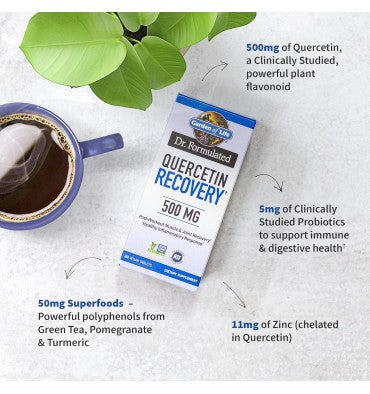 Garden of Life Dr. Formulated, Quercetina soporte Recuperación Muscular. 30 tabletas