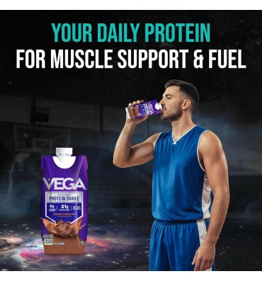 Vega Sport, Proteína Vegana Lista para Tomar sabor Chocolate Cremoso, libre de lactosa 330 ml. 12 pack