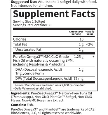 Garden of Life Dr. Formulated, Omega 3 Super Puro, 1 diario. 30 cáps suaves