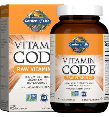 Garden of Life Vitamin Code, Vitamina C, soporte para Sistema Inmune. 60 y 120 Vcaps