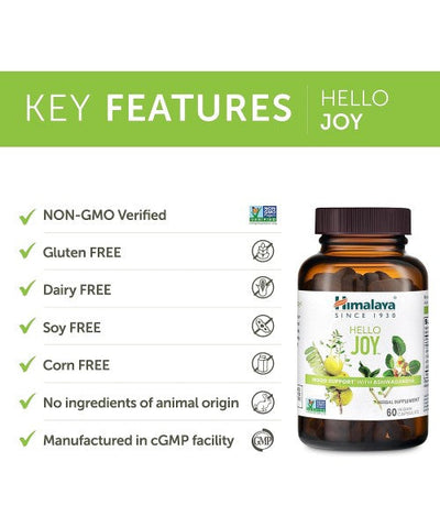 Himalaya, "Hello Joy" Ashwagandha soporte Equilibrio Emocional. 60 caps