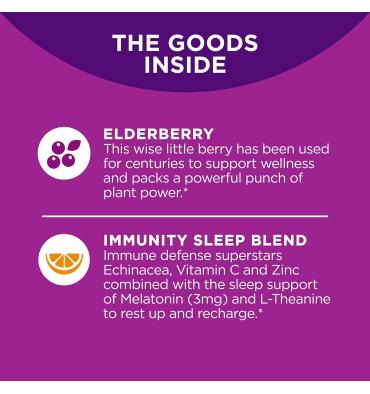 Immunity Sleep, 3 gr Melatonina, Elderberry y Echinacea. 36 gomitas