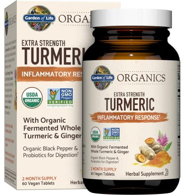 Garden of Life Organics, Cúrcuma Extra Fuerte. 60 Vtabs