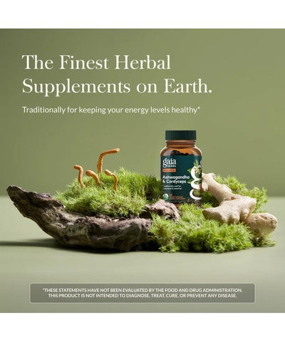 Gaia Herbs, Raíz de Ashwagandha y Hongo Cordiceps Orgánico. 60 Vcaps