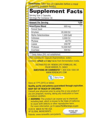 Gas Stop a base de Enzimas Digestivas. 60 vcaps.