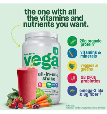 VEGA ONE ORGANIC, sabor Vainilla Francesa. 344 gr.