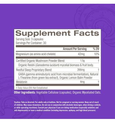 Mezcla de Hongos Sleep. Reishi, Gaba, Melatonina. 90 unidades