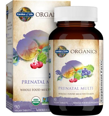Garden of Life Organics, Multivitamínico Prenatal, uno diario. 30 y 90 Vtabs.