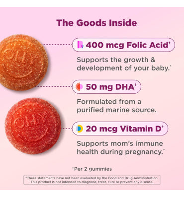 OLLY, Prenatal Essential, Multivitáminico sabor Limón Raspberry. 60 y 84 gomitas