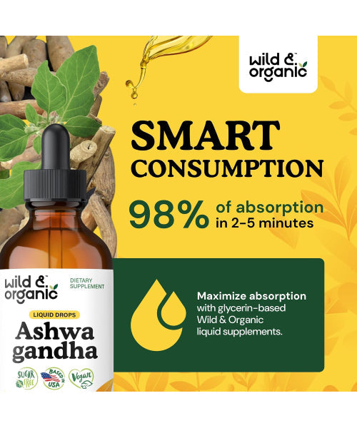 Wild & Organic, Extracto de Raíz de Ashwagandha. 60 y 120 ml