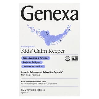 Niños´ Calma Keeper, Ages 3-11, Vainilla y Lavanda, 60 tabletas masticables